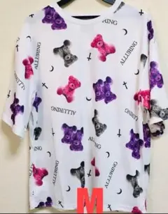 クマくま熊テディベア総柄Tシャツ半袖病みかわいい量産型地雷ゴスロリパンクやみ