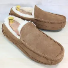 UGG アグ 27.0cm スエード モカシン ブラウン ボア S322