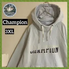 チャンピオン ビッグロゴ 3XL 刺繍目玉 ラグラン フーディー パーカー