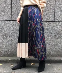 PAGEBOY スカーフ切替プリーツスカート