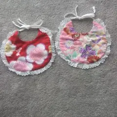 花柄スタイ 2枚 和柄