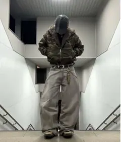 迷彩柄　短丈ファージャケット　秋冬　y2k