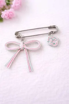 水引チャーム☆ブローチピン☆リボン
