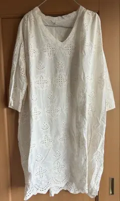 studio CLIP ワンピース レース 刺繍 スタジオクリップ 白 美品のサムネイル