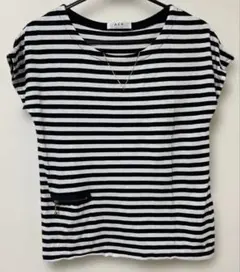 ADAM ET ROPE ストライプ 半袖Tシャツ ポケット付き