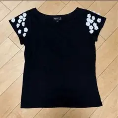 agnes b. Tシャツ　黒　花のサムネイル
