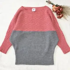 niko and... ドルマンスリーブ　切り替えニット　オーバーサイズ　個性的