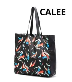 新品・未使用　CALEE オールオーバー　フェザーパターン　トートバッグ