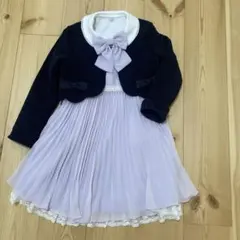 any FAM リボン付きワンピース⭐️ネイビーボレロ　フォーマル　120