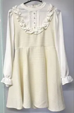 evelyn アイボリー ミニワンピース Fサイズ ツイード