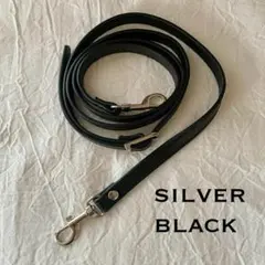 ショルダーストラップ 【金具シルバー / ブラック】バッグ 紐 スマホ