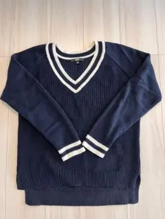 ユニクロ Vネック セーター ニット　ネイビー