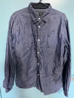 BEAMS HEART シャンブレーシャツ L スカル柄 デニム風 長袖