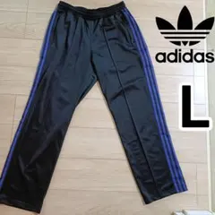 アディダス 黒紫ベッケンバウアートラックパンツ ジェンダーニュートラルジャージL