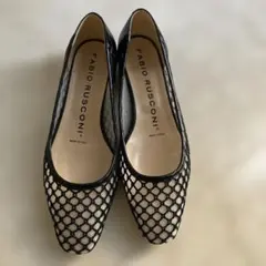 PIPPICHIC ピッピシック メッシュフラットパンプス ブラック 23.5