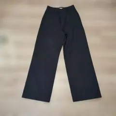 【グリーンレーベルリラクシング】濃紺ネイビー ワイドパンツ　36