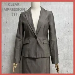 CLEAR IMPRESSION 毛、絹 【1】 スカート スーツ グレー系