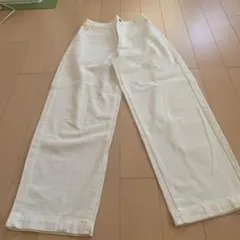 ホワイト コットン ワイドパンツ