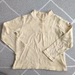 NIKI HOUSE 120 クリーム色 長袖カットソー　ボタン付き