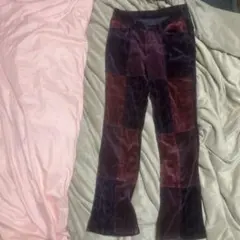 シマロン スエードパッチワーク　フレアパンツ