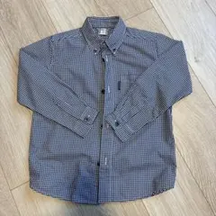 モンベル　長袖チェックシャツ ネイビー・ホワイト 120cm