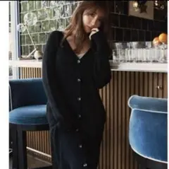 【美品】herlipto ブラックロングカーディガンハーリップトゥ　こじはる着用