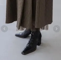 EVOL×Yukko コラボ本革レースアップブーツ