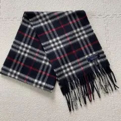 BURBERRY カシミヤ マフラー ネイビー チェック