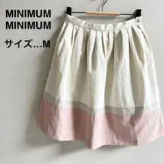 MINIMUM スカート フレア いちごみるく M 膝丈 かわいい ピンク 春夏のサムネイル