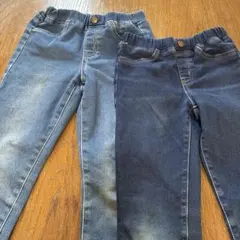 GU ストレッチデニムパンツ 2色セット 裏起毛　暖パン　130