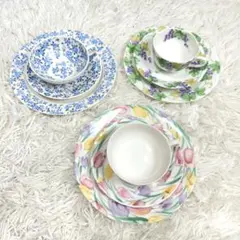 花柄 ティーカップセット 3種類 全9点セット
