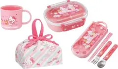 新品◆Skaterお弁当箱4点セット◆ハローキティお箸トリオコップ巾着子供女の子