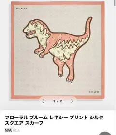 COACH 恐竜プリント シルクスカーフ O/S