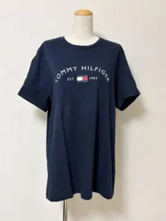 トミーヒルフィガー ベーシックロゴTシャツ ネイビー M メンズ レディース
