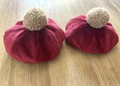 赤ちゃん本舗　ポンポン　ベビー帽子　ベレー帽　セット　姉妹　コーデュロイ