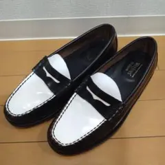 G.H.BASS ジーエイチバスペニーローファー 黒白 UK6.5 25.5cm