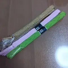 帯締めセット ゴールドシルバー ピンク グリーン