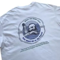 90's USA製 Hanes プリント Tシャツ XL 環境保護 カワウソのサムネイル