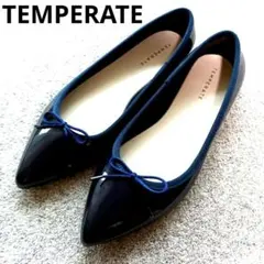 テンパレイト◇晴雨兼用【23.5cm】レインシューズ◇ネイビー◇ポンインテッド