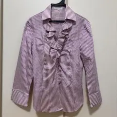 NARACAMICIE ナラカミーチェ ストライプ フリルブラウス