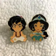 Disney】ディズニー アラジン ジャスミン アブー ピンバッジ 2個セット