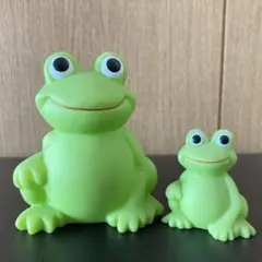 カエル　置物　2個セット　親子蛙