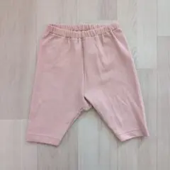 【新品未使用】ユニクロ ベビーレギンス七分丈 リブ ピンク リラックス 80cm