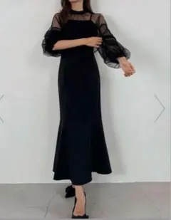 JUNOAH ジュノア チュールボレロ＋キャミワンピースセット　ドレス　L