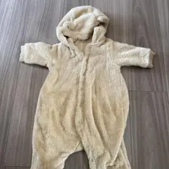 UNIQLO ベビー ロンパース 70サイズ　くま　ベージュ　もこもこ　新生児