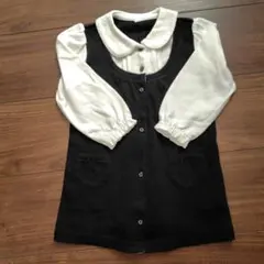 襟付き　黒ワンピース　 95サイズ