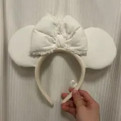 ミニー 耳付きカチューシャ ホワイト デニム