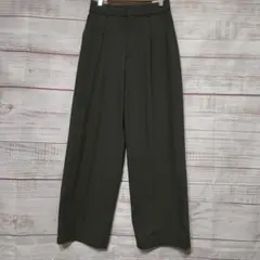 UNIQLO ユニクロ ワイドスラックス カーキ S センタープレス きれいめ