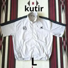 《kutir》ナイロン半袖トラックハーフジップ L ライトグレー