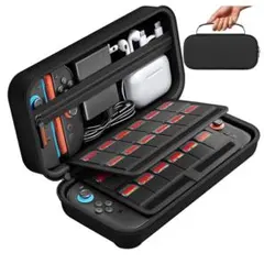 Switch2 対応 ケース 大容量 ゲームカード24枚収納 衝撃吸収 黒